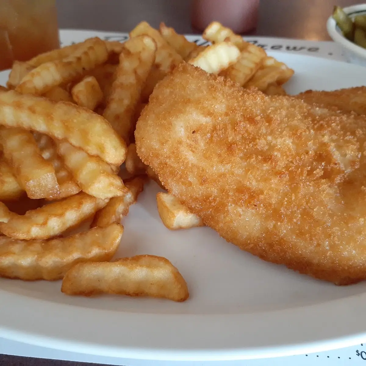 Fried Flounder with Crinkle Cut Fries