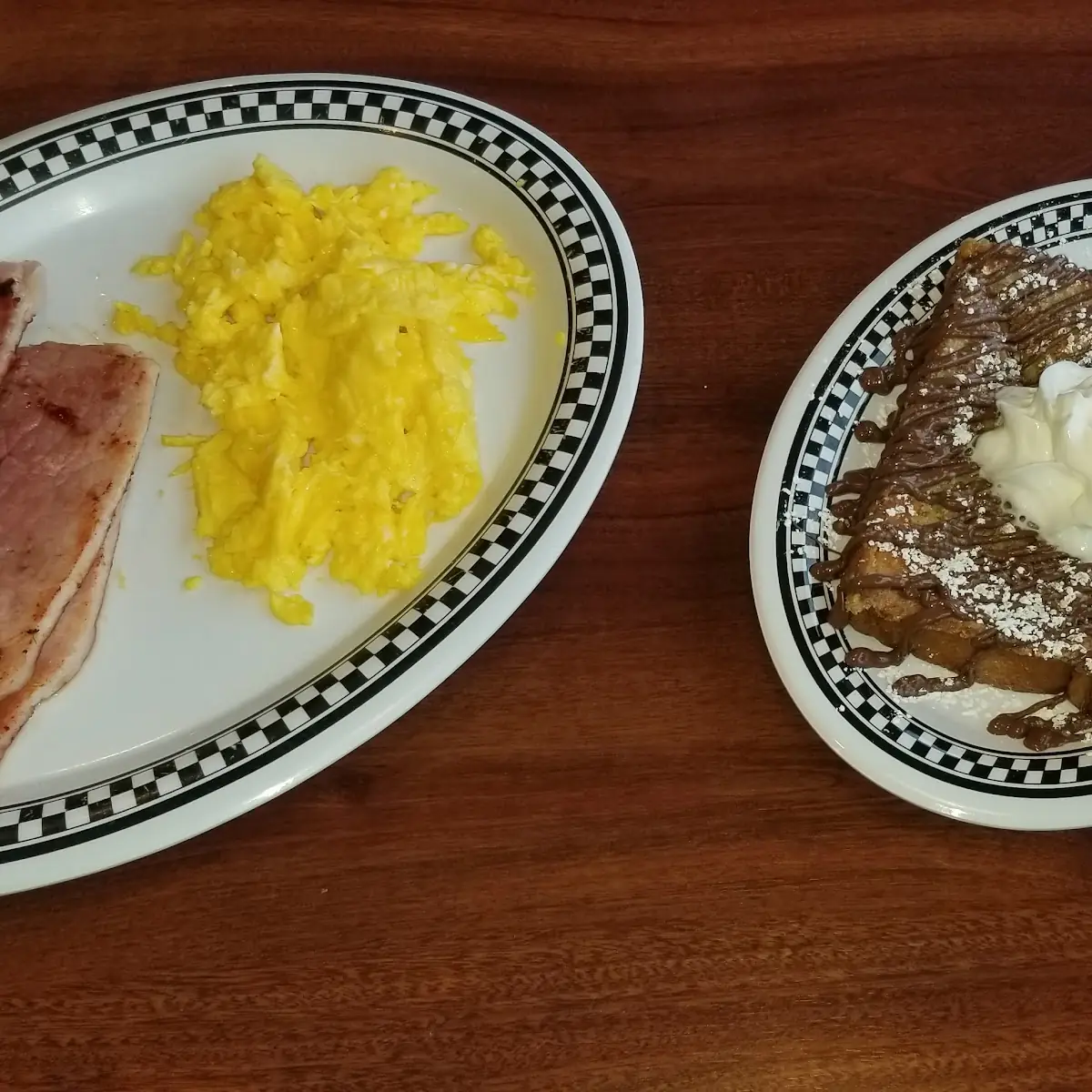 Ham Scrambled Eggs French Toast with Nutella