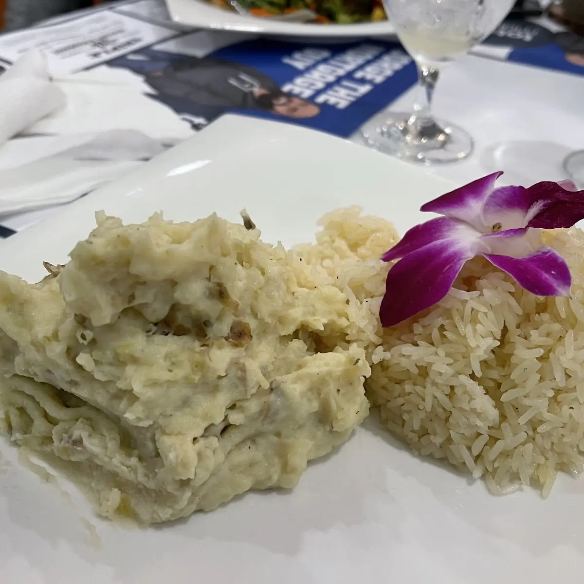 Garlic Mashed Potatoes and White Rice