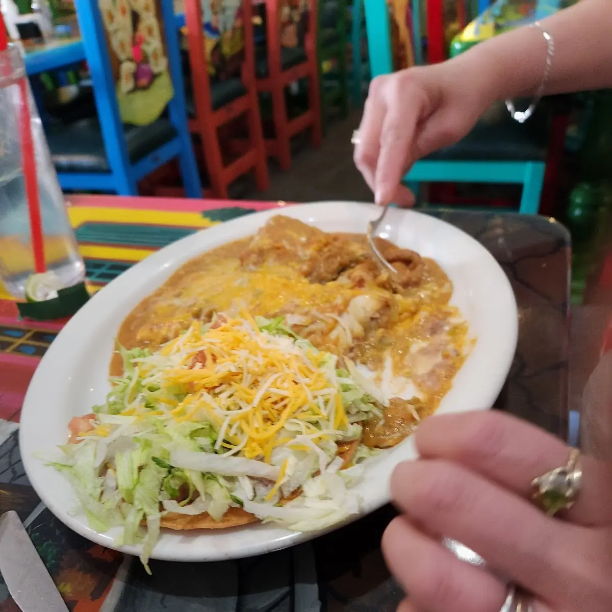 Burrito De Chicharrones & Bean Tostada Tamale Rice & Beans