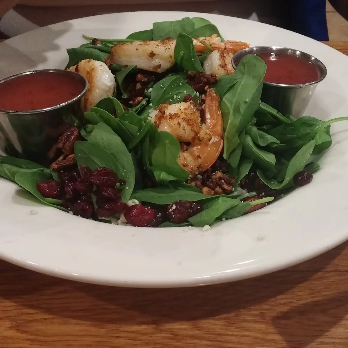 Popeye Salad with Grilled Shrimp