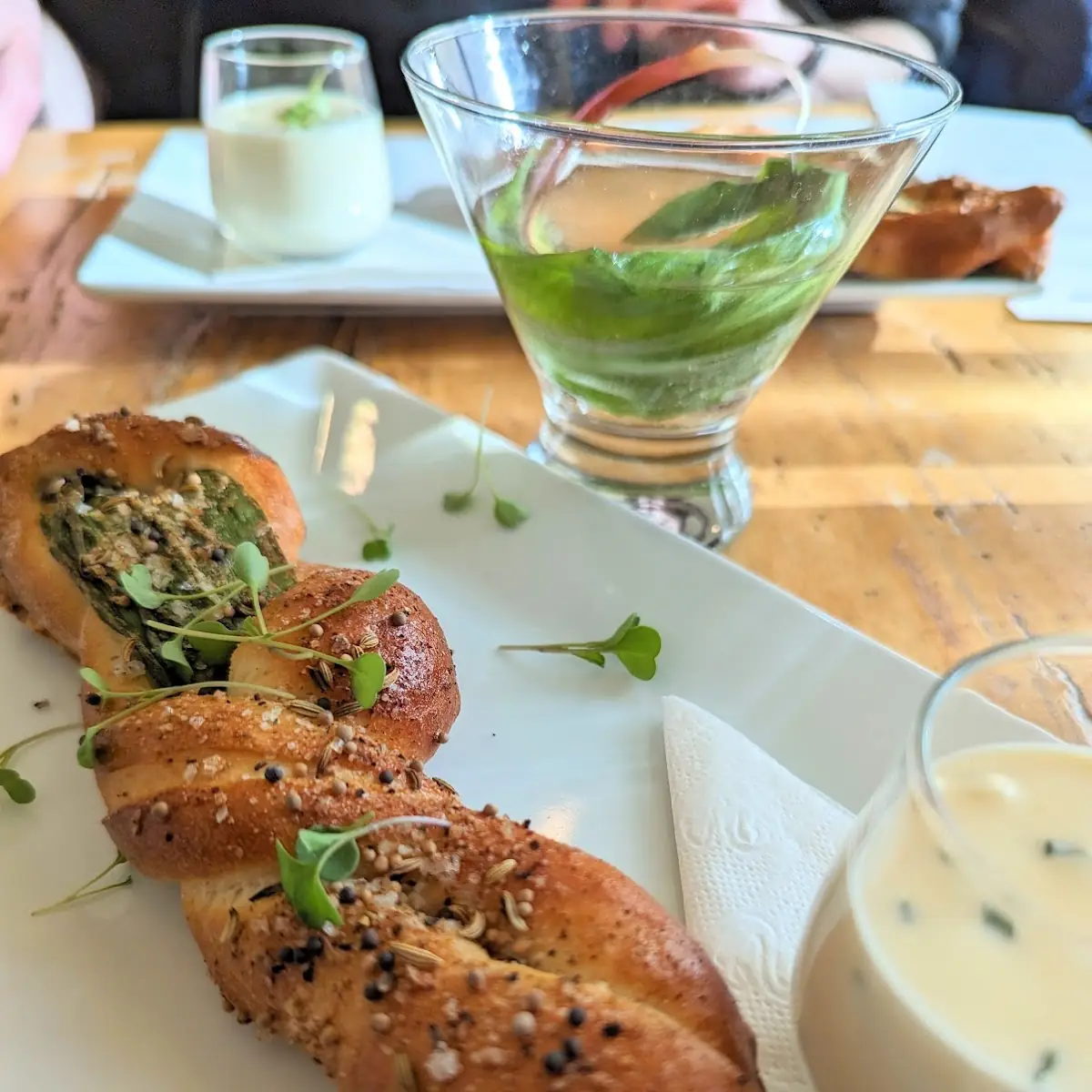 Wild Leak Challah with Cheese Dip