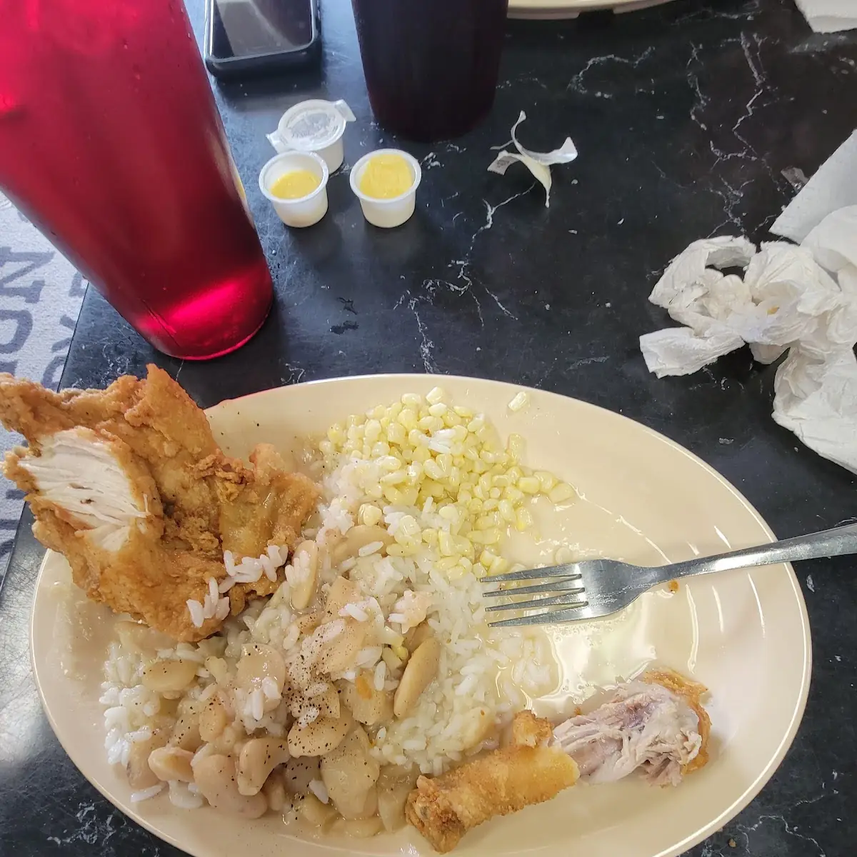 Lima Beans & Rice & Fried Chicken