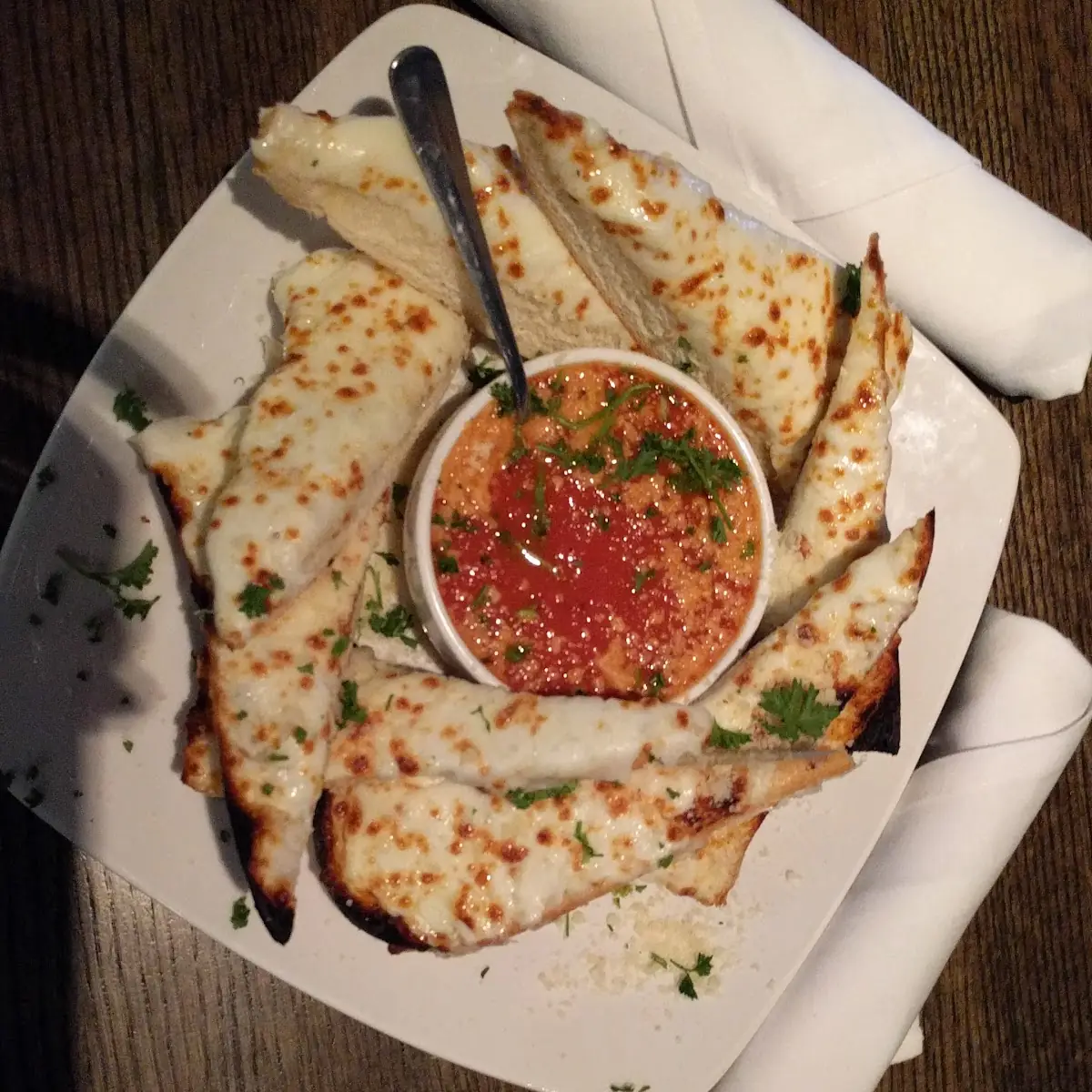 Garlic Cheese Bread with Pie Sauce