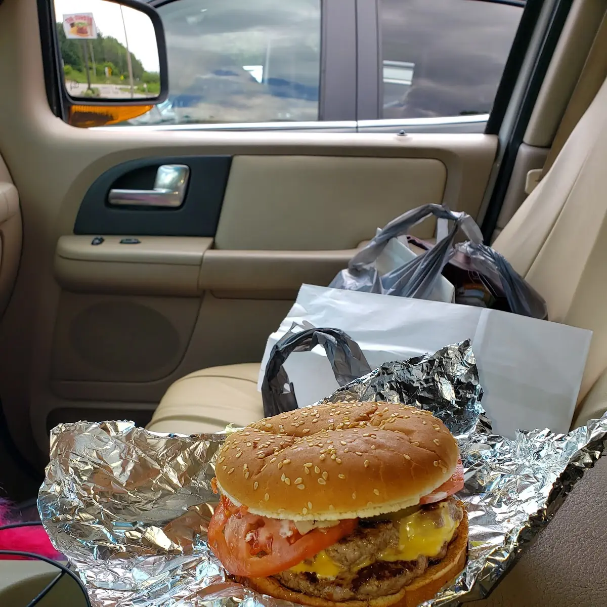 Double Meat and Cheese Burger Hut Burger