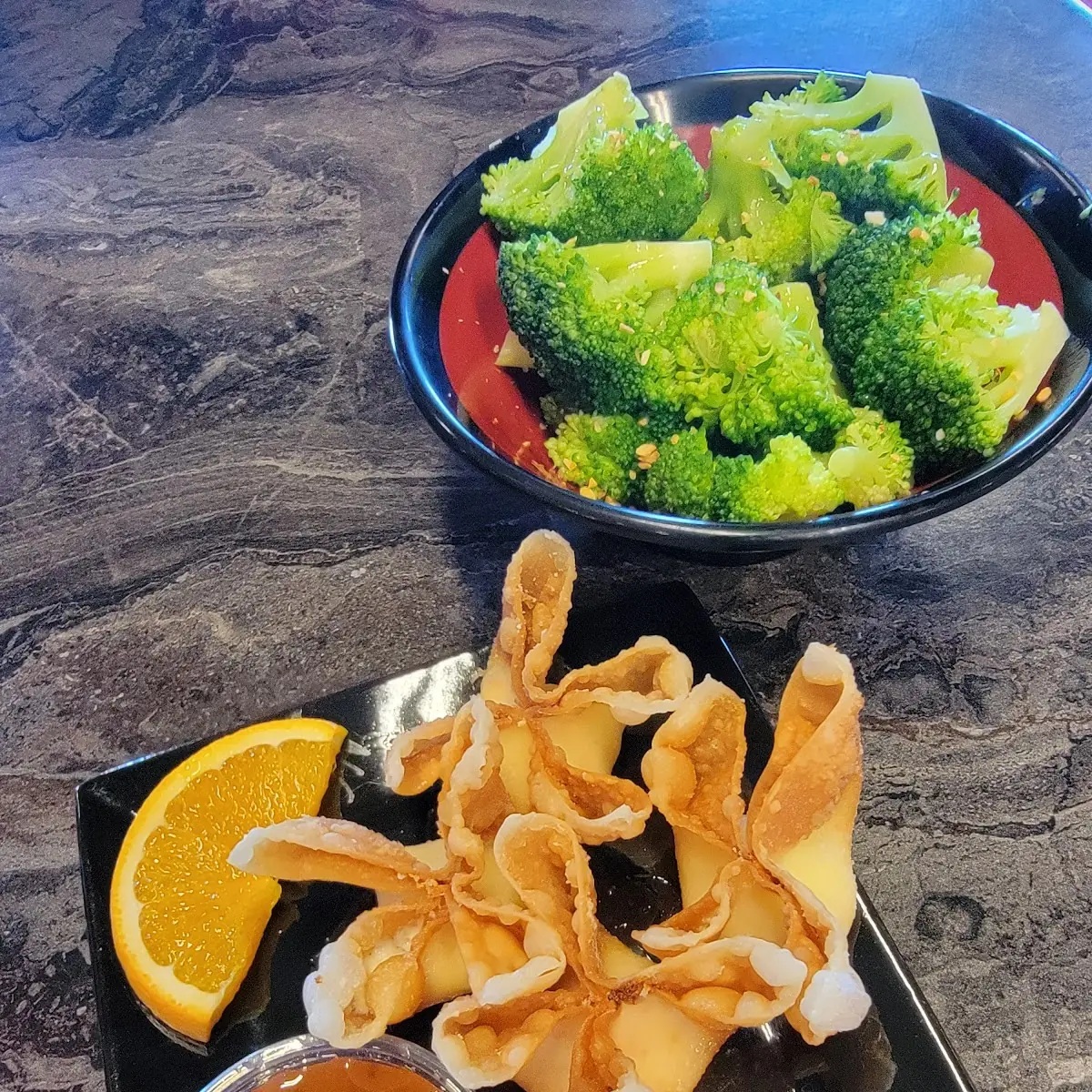 Garlic Butter Broccoli and Crab Rangoon