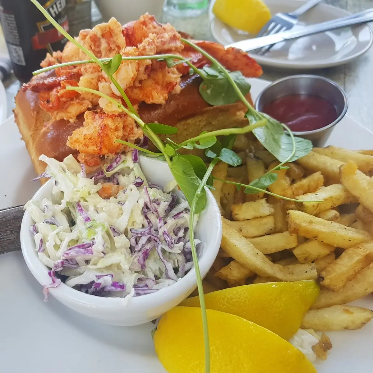 Lobster Roll and Fries