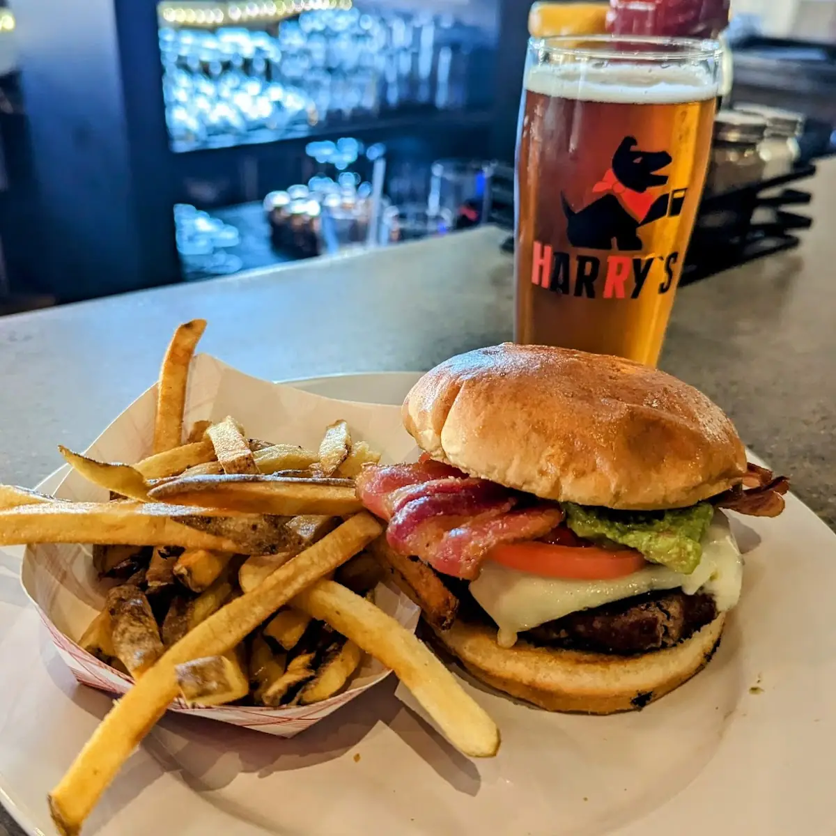 Guac Burger and Fries