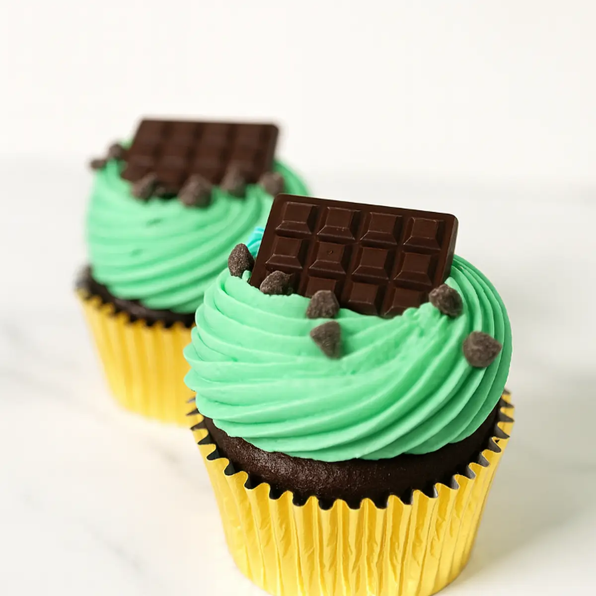Mint Chocolate Chip Cupcake