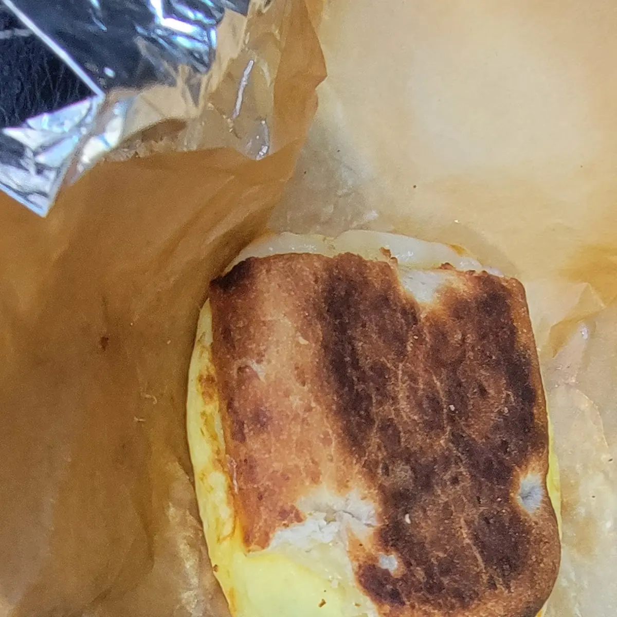 Burnt Breakfast Sandwich