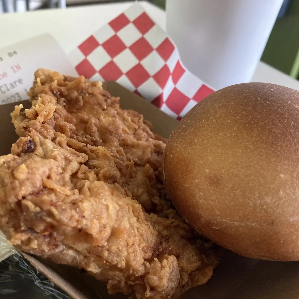 Fried Chicken Breast and Roll