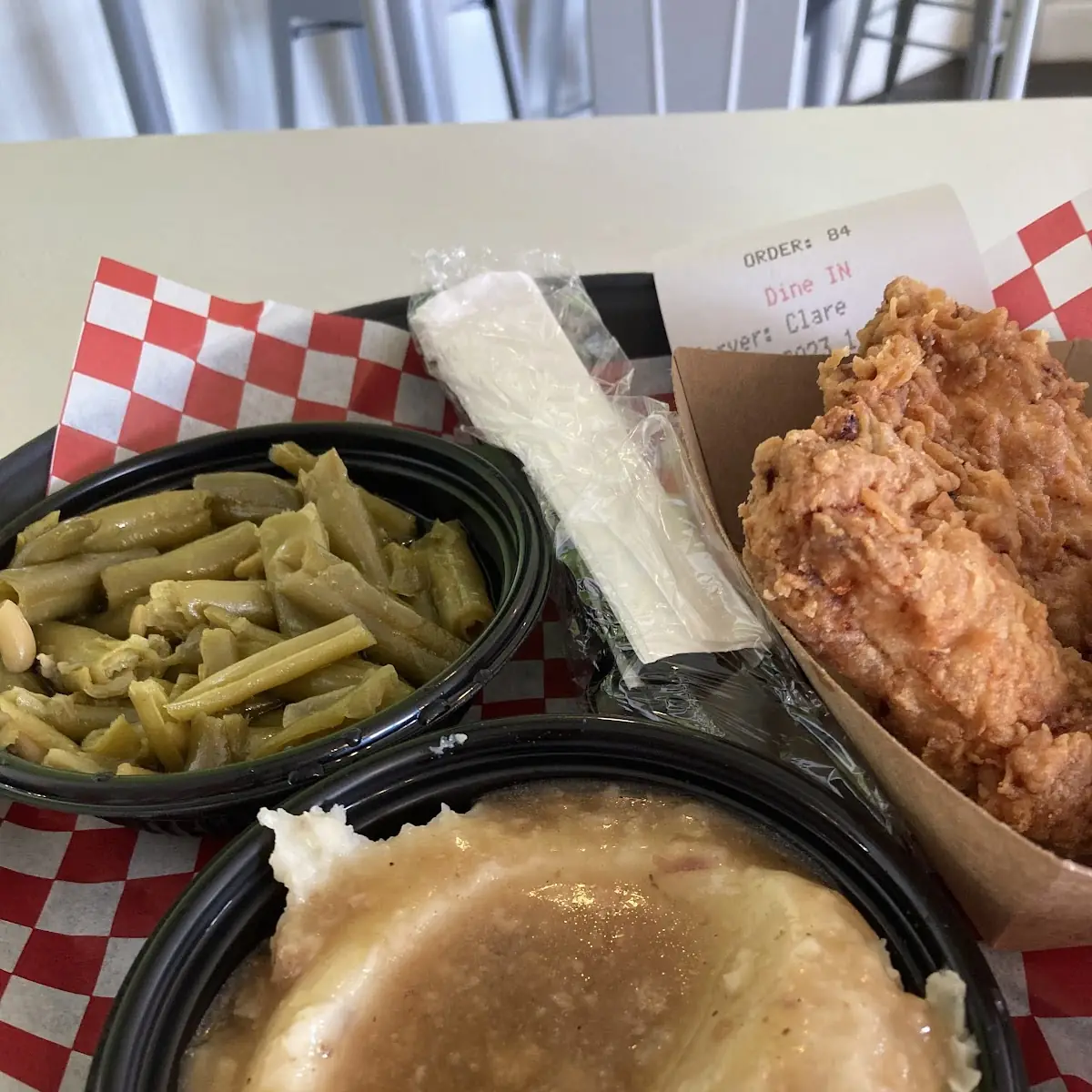 Mashed Potatoes and Green Beans