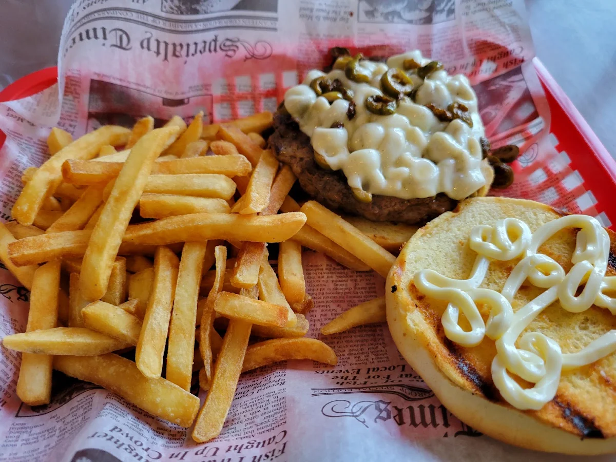 Olive Burger with Fries