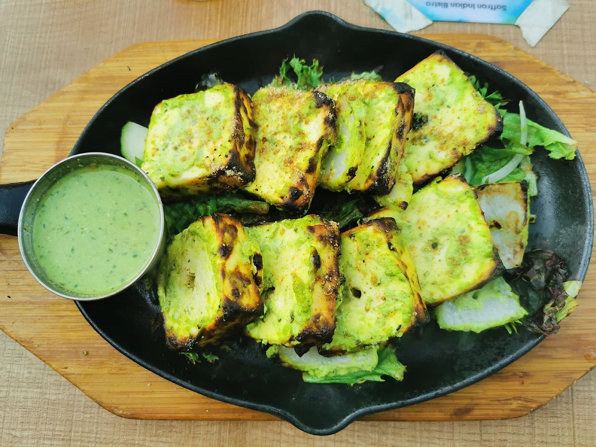 Grilled Paneer with Saffron Spice, Saffron Indian Bistro
