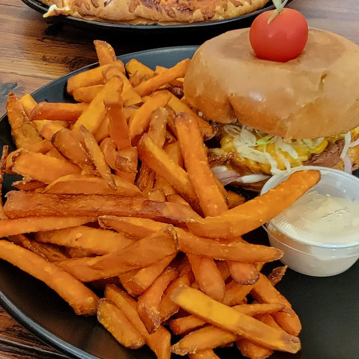 Burger with Sweet Potato Fries