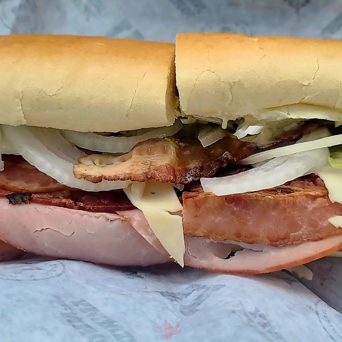 17 Ham Bacon Provolone Cheese Sub Sandwich
