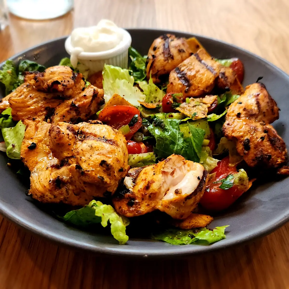 Halloumi Salad with Chicken Kebab
