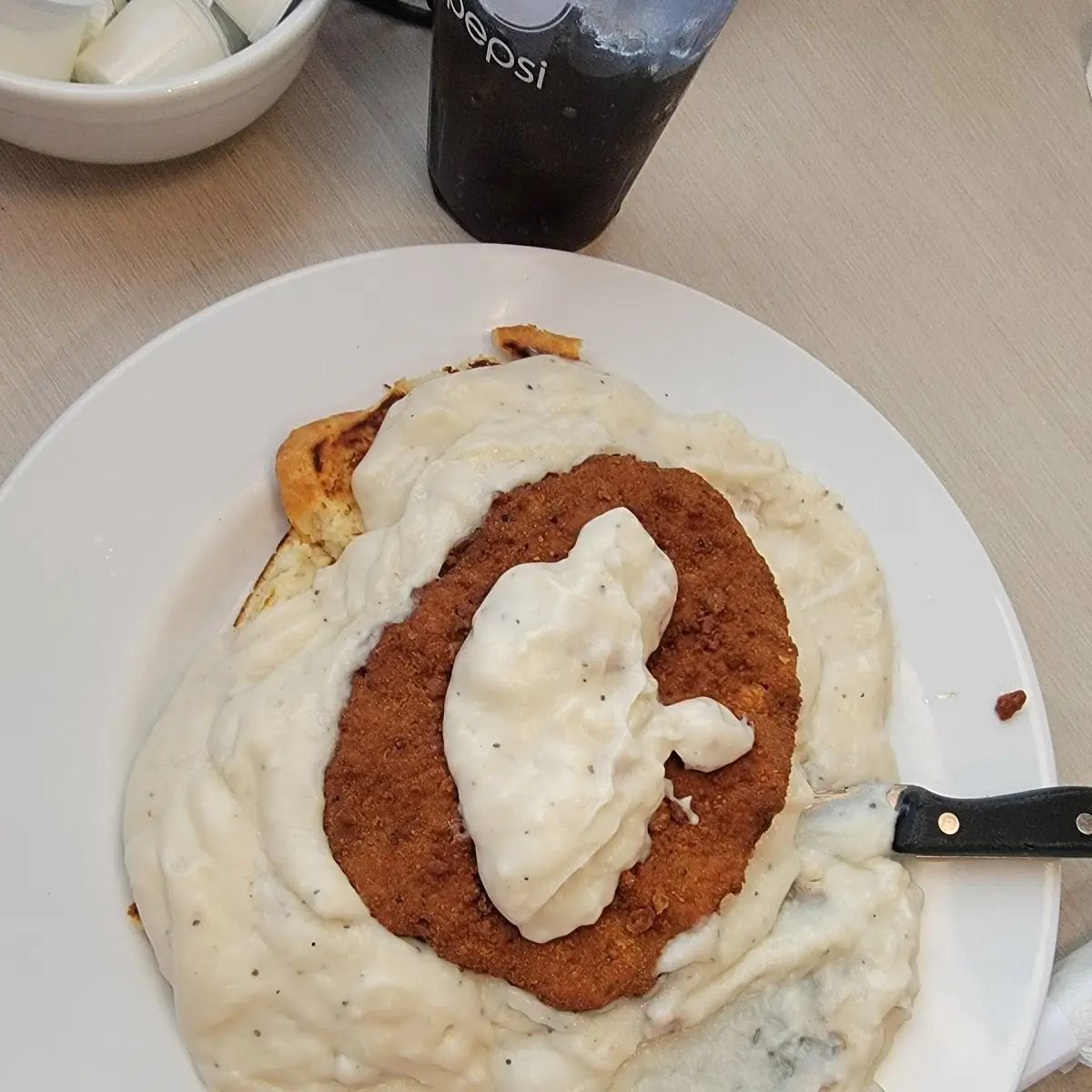 Biscuits and Sausage Gravy with Chicken Fried Steak