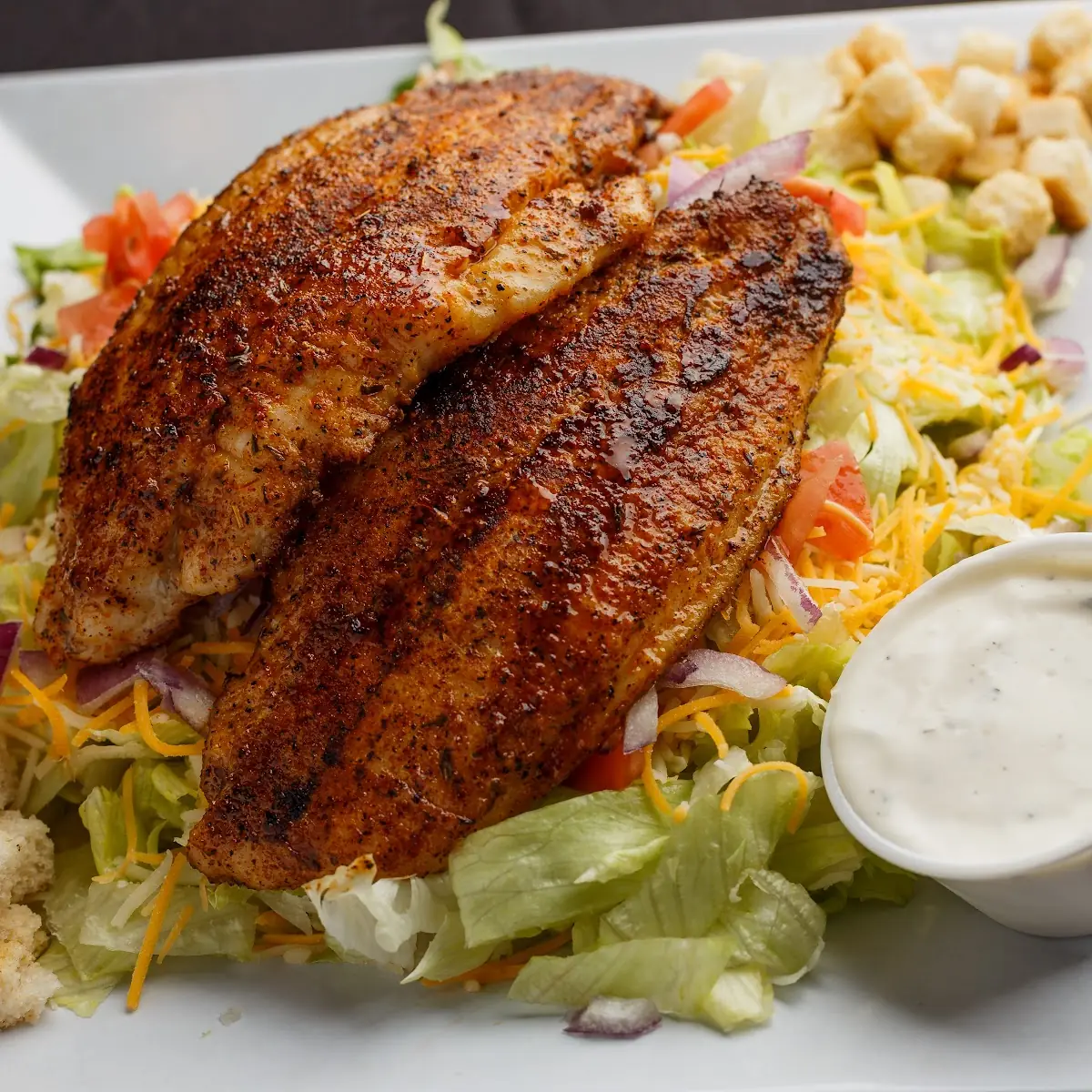 Blackened or Fried Catfish Salad