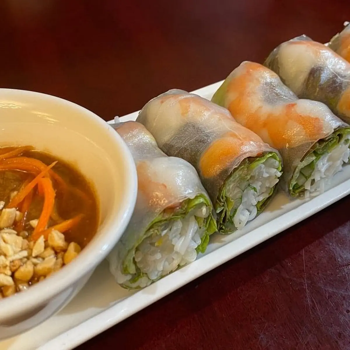 Shrimp Lettuce and Rice Paper Rolls