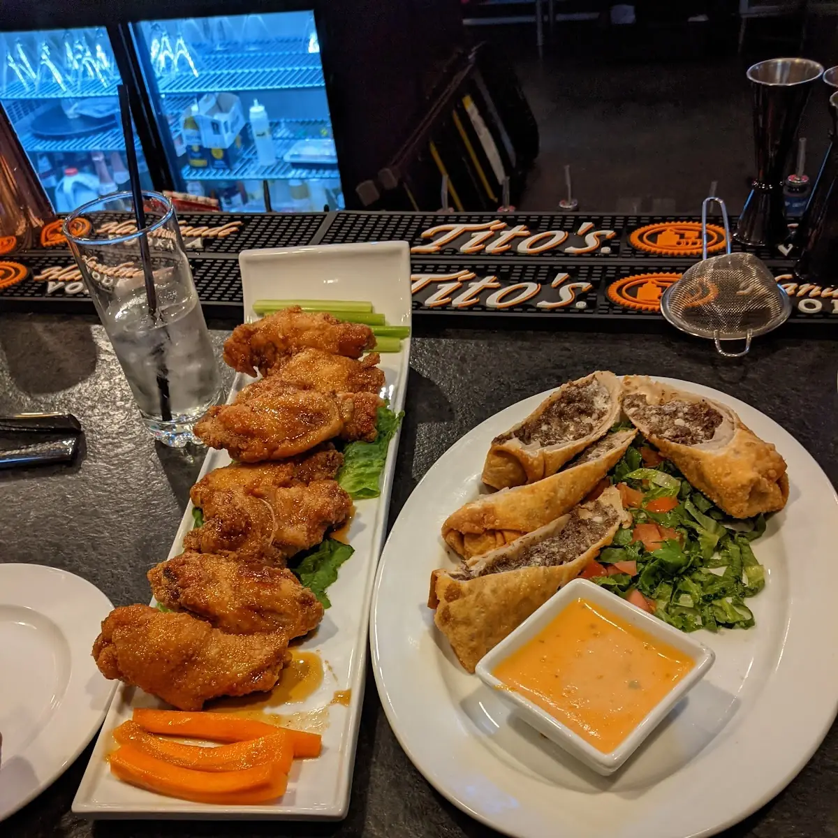 Wings and Steak Egg Rolls