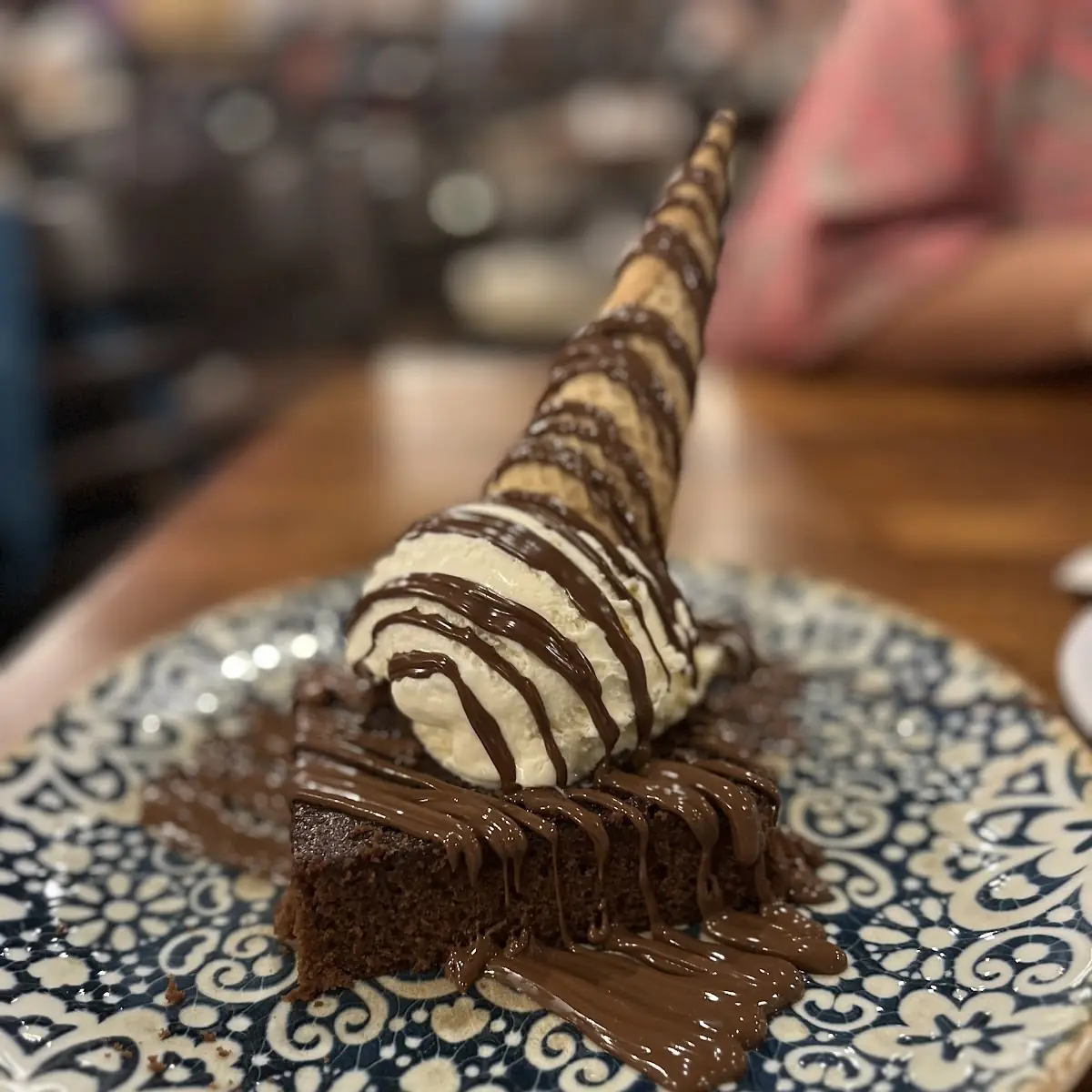 Brownie with Ice Cream Cone
