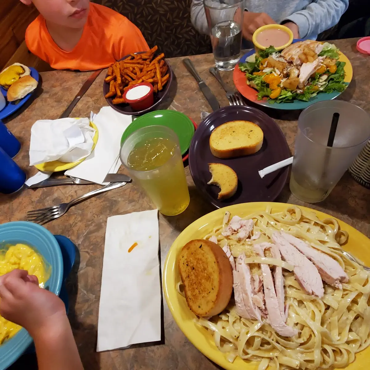 Chicken Fettuccine and Mac and Cheese