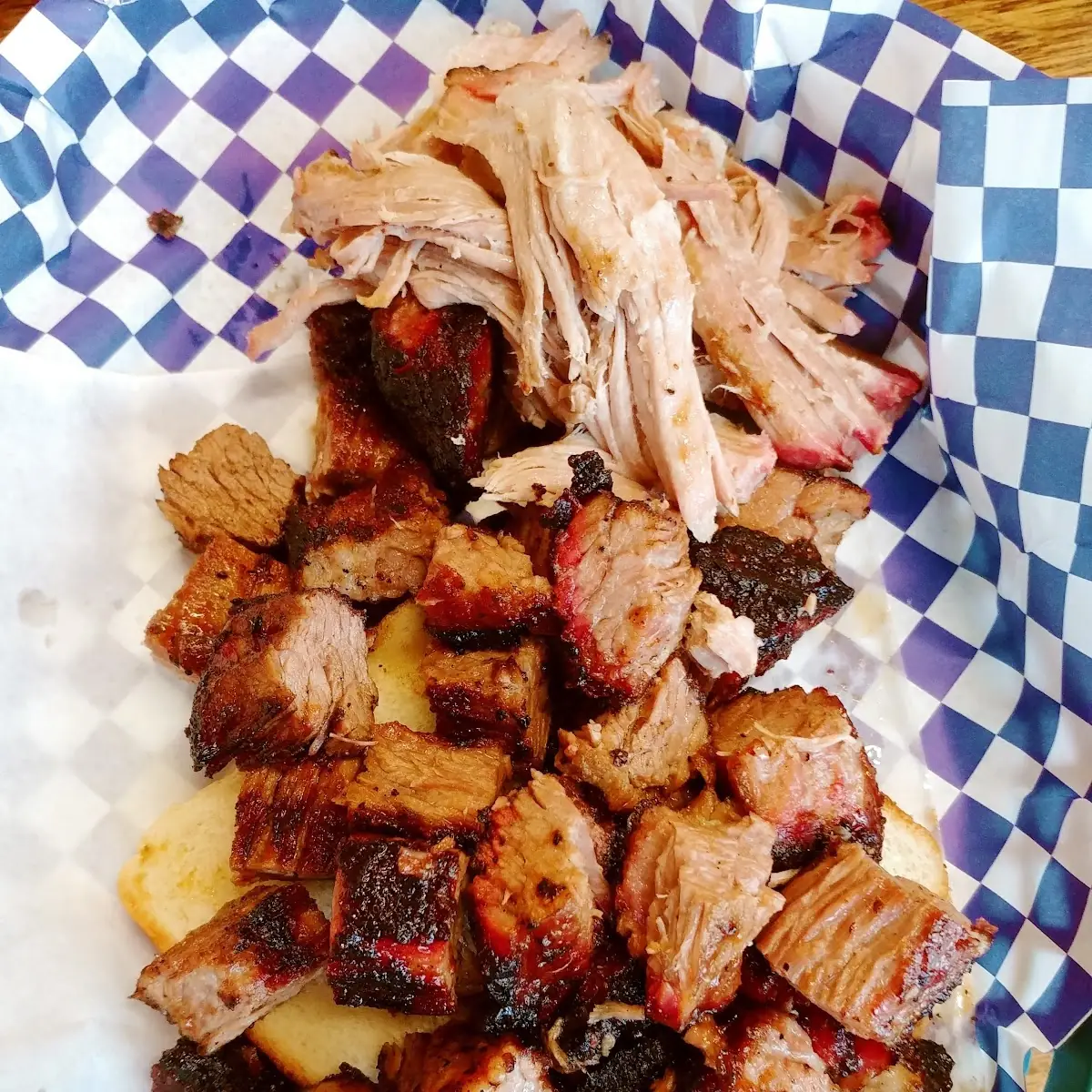 2 Meat Combo Pulled Pork and Burnt Ends