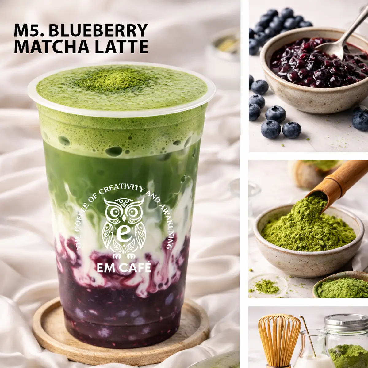 Blueberry Matcha Latte