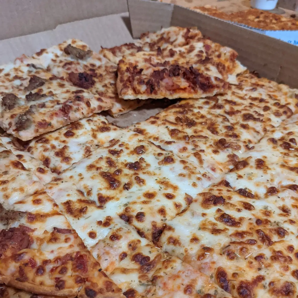 Burned Meatless Meat Pizza