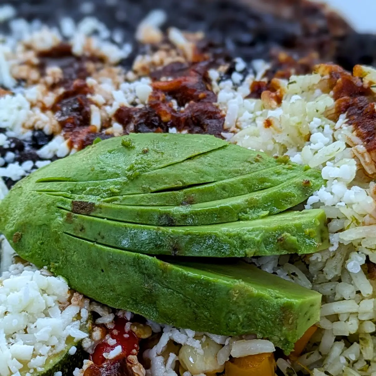 Rice Beans Lettuce Avocado