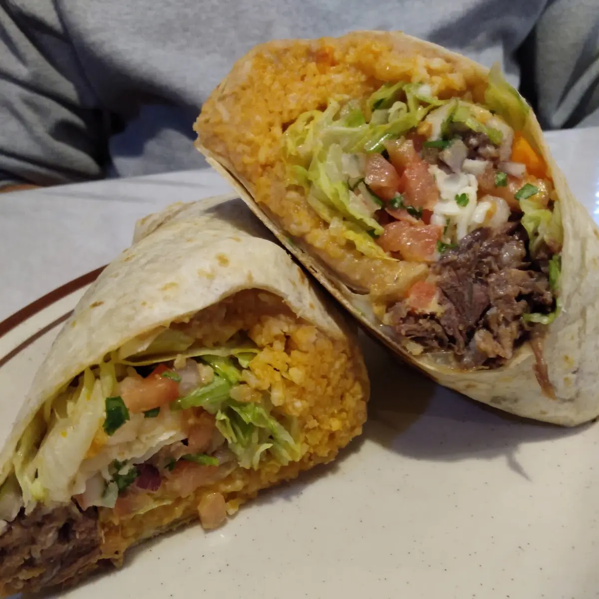 Sour Cream and Grande Barbacoa Burrito