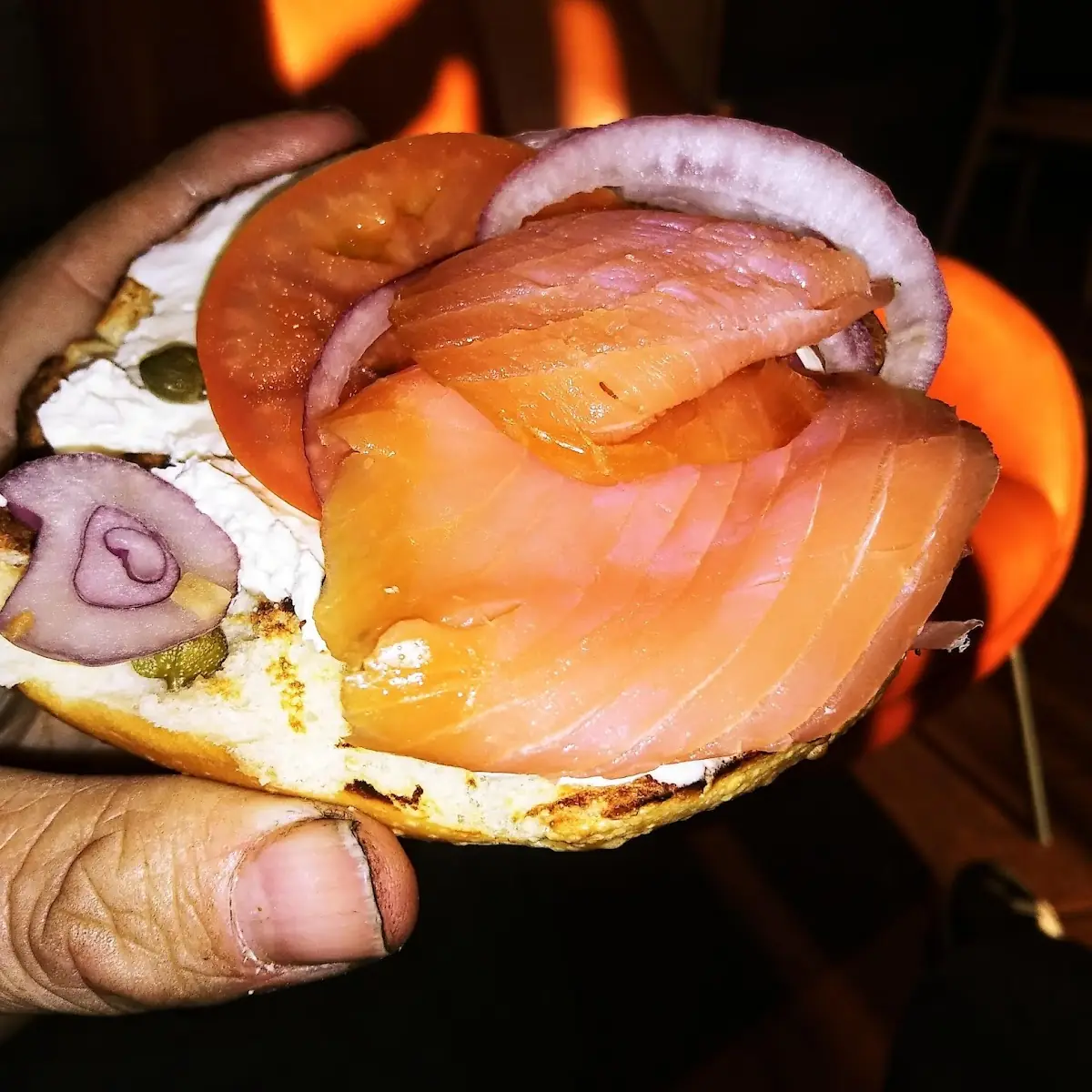 Lox and Cream Cheese Bagel Sandwich