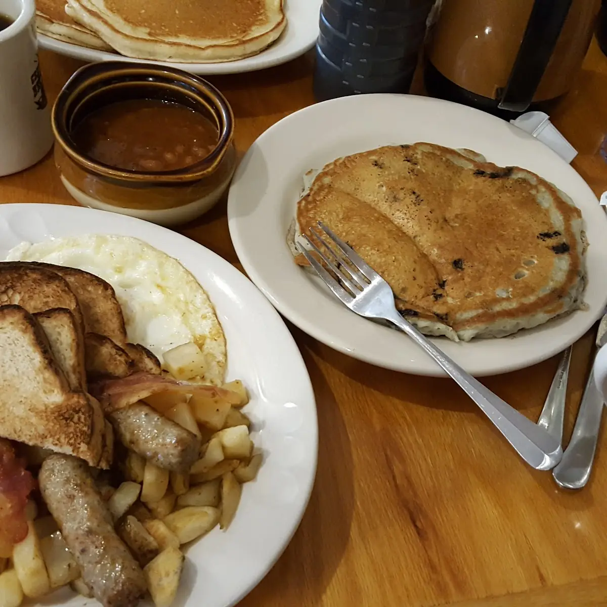 Homemade Corned Beef Hash with Two Eggs and Homemade Toast
