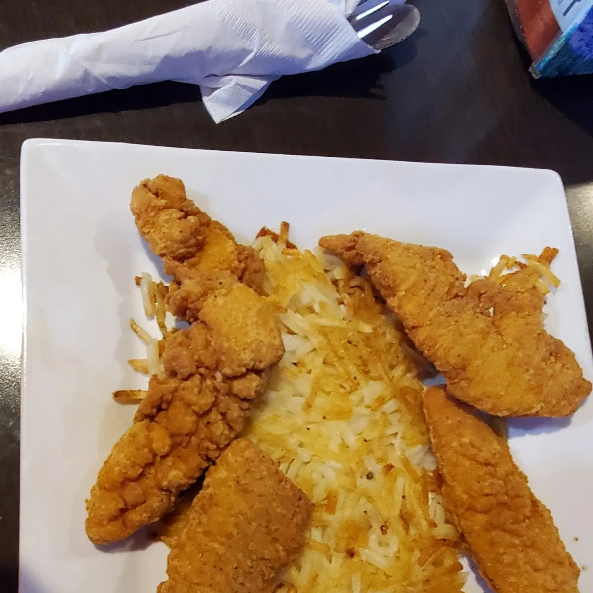 Chicken Strips with Hash Browns