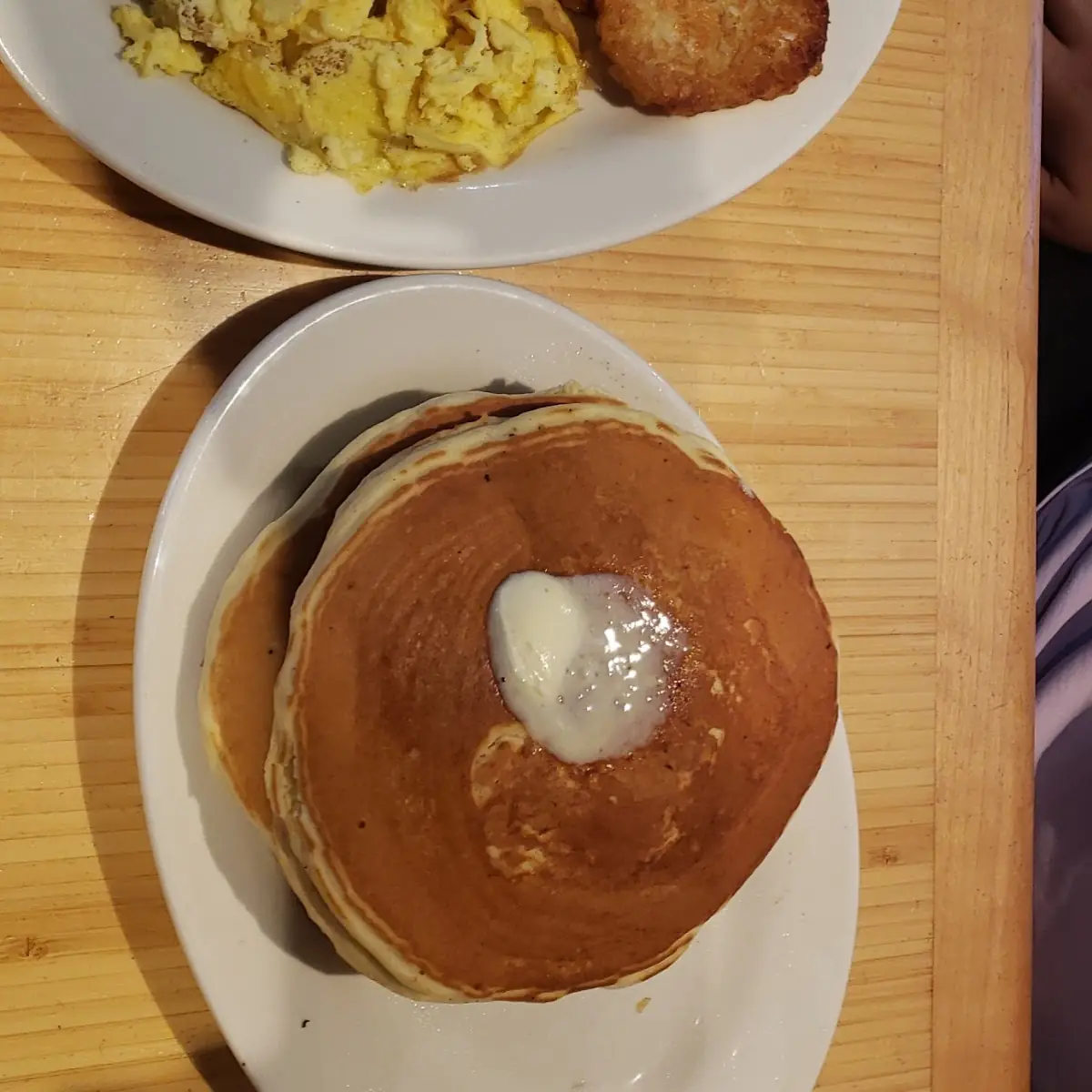 Scrambled Eggs and Pancakes