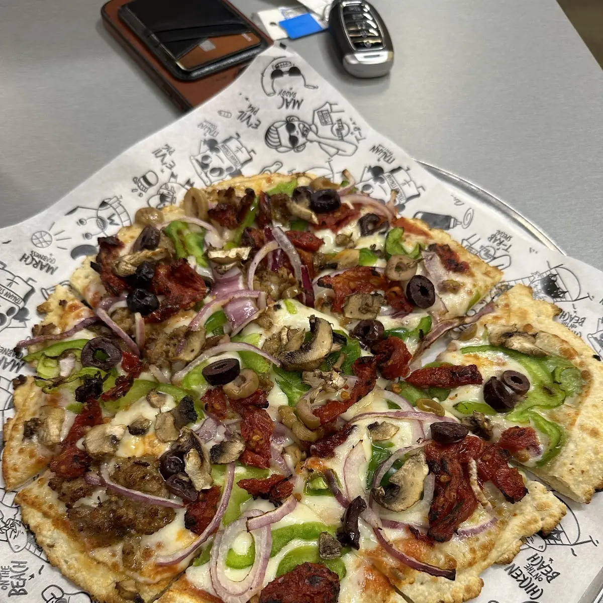 Half Veggie Half Sausage Pizza