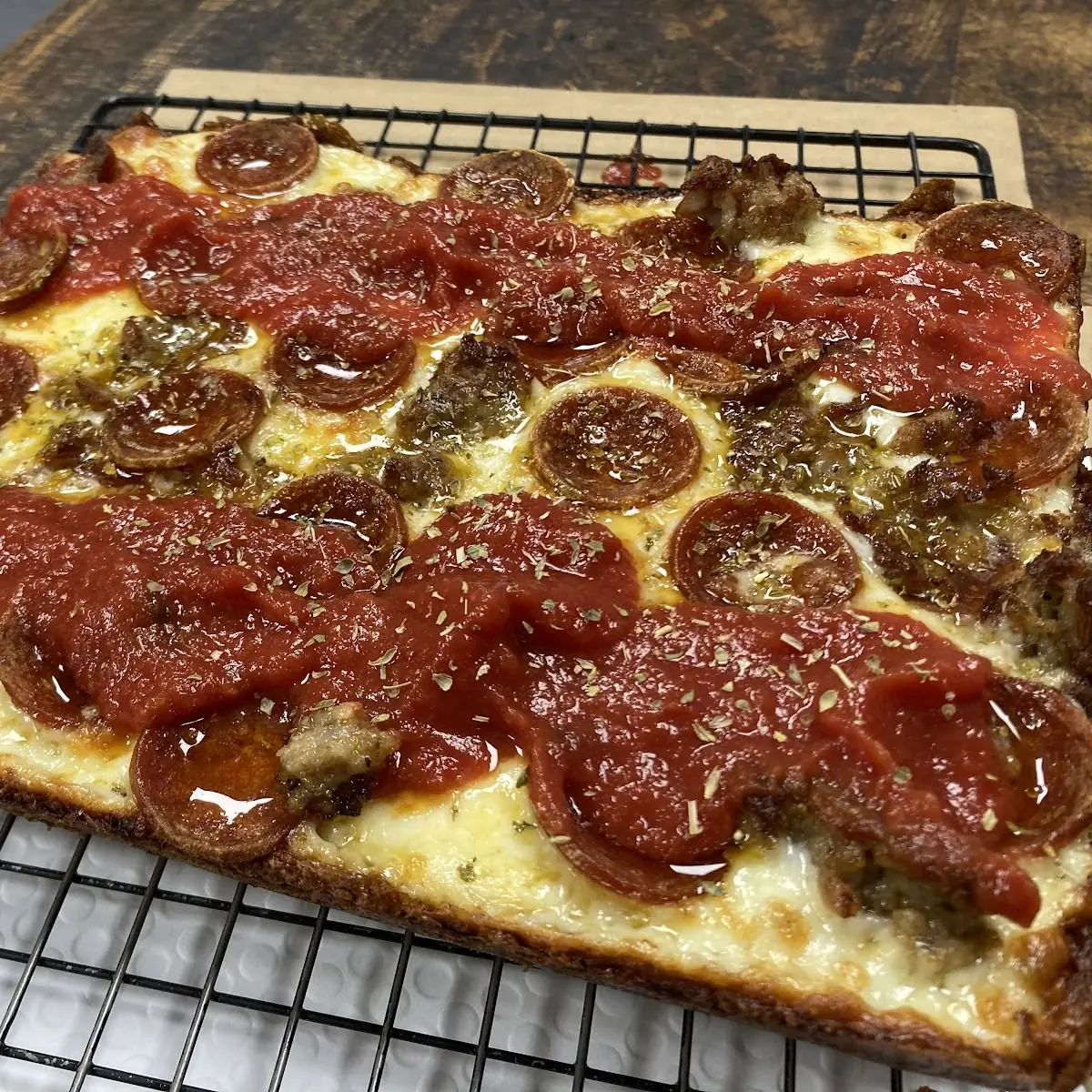 Square Deep Dish Pepperoni Pizza