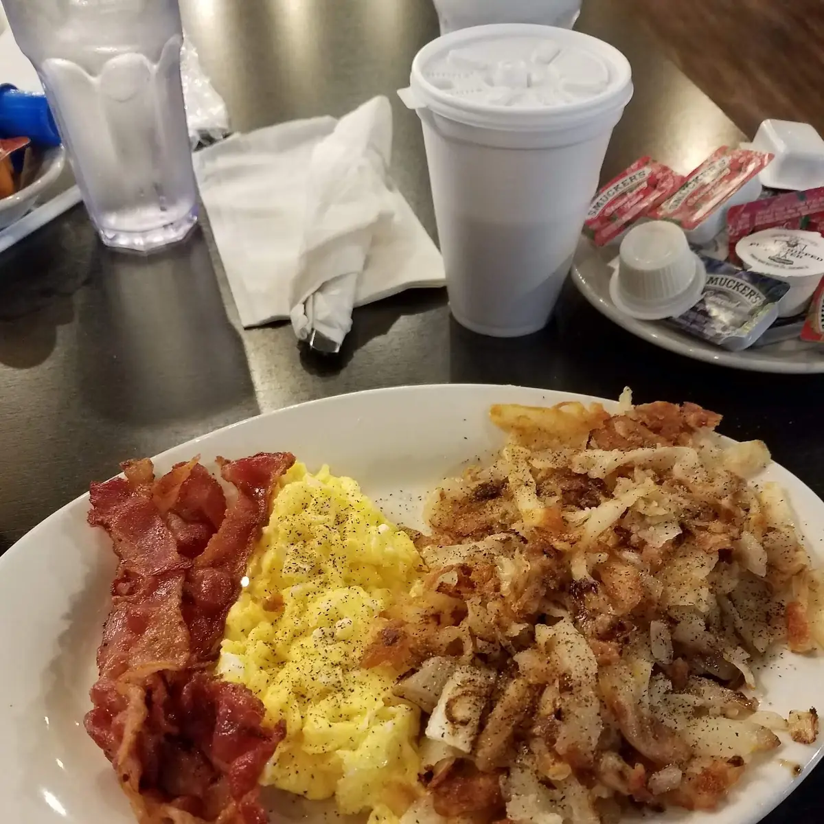Bacon Eggs and Old Fashioned Hash Browns