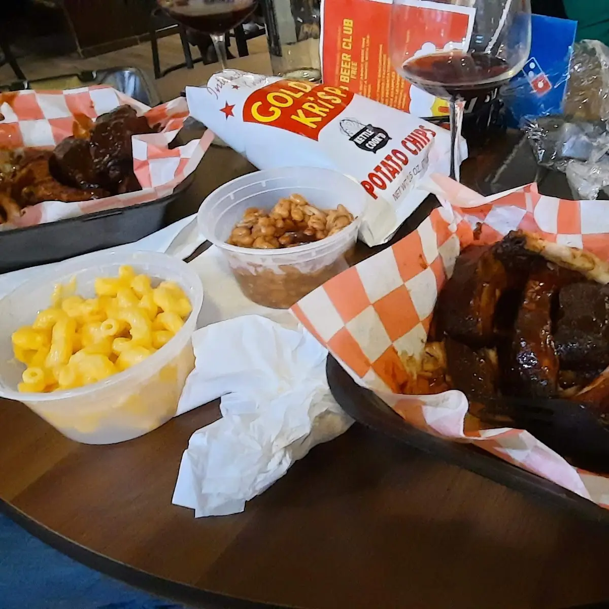 BBQ Ribs Baked Beans Mac N Cheese