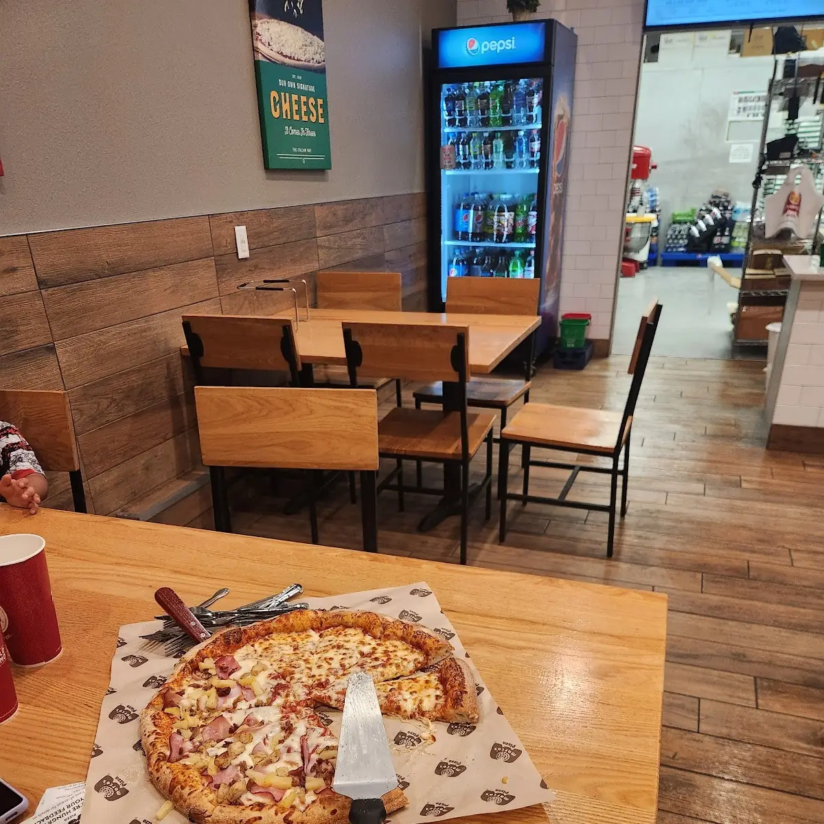 Half Hawaiian Half Cheese Pizza