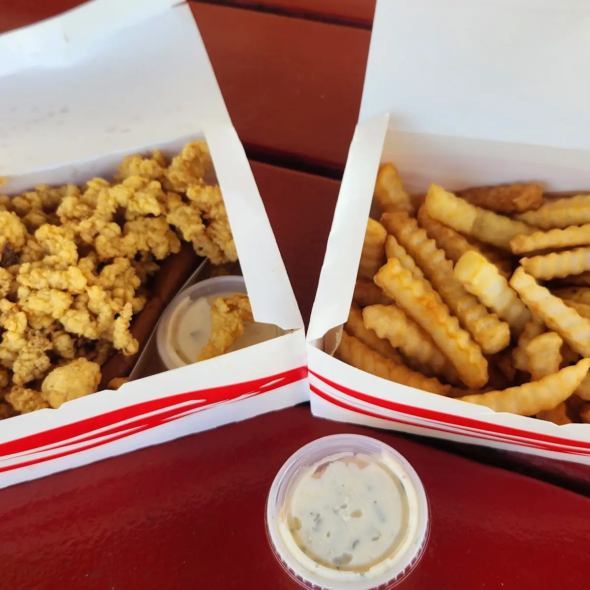 Clam Strip Roll French Fries