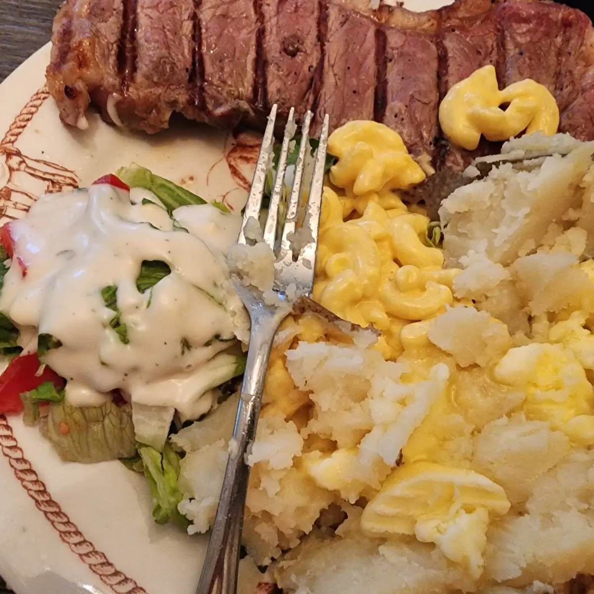 Beef Brisket Mac N Cheese and Loaded Potatoes