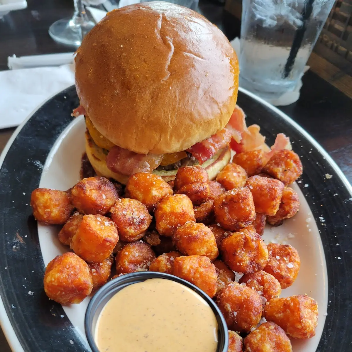 BBQ Burger Sweet Potato Tots