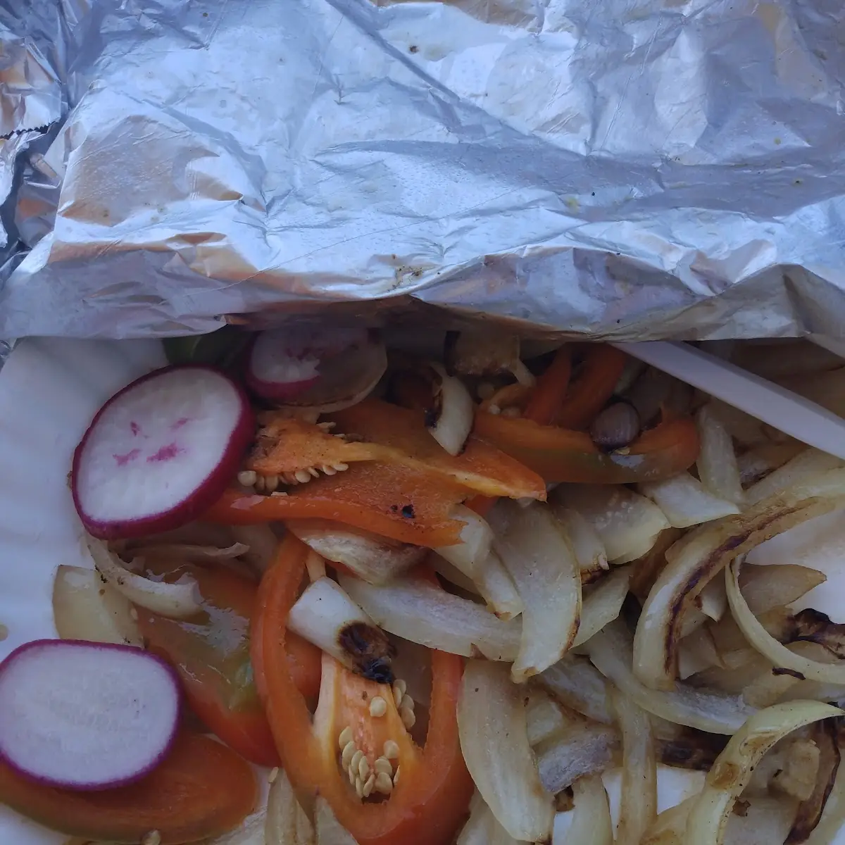 Grilled Onions and Grilled Jalapenos