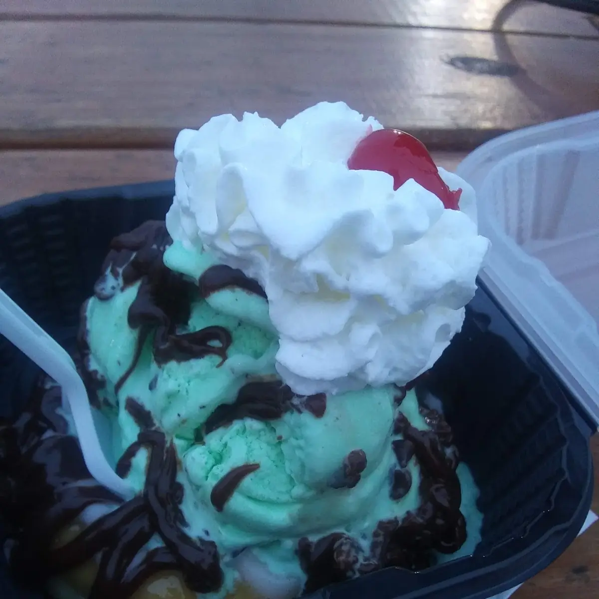 Doughnut with Mint Ice Cream