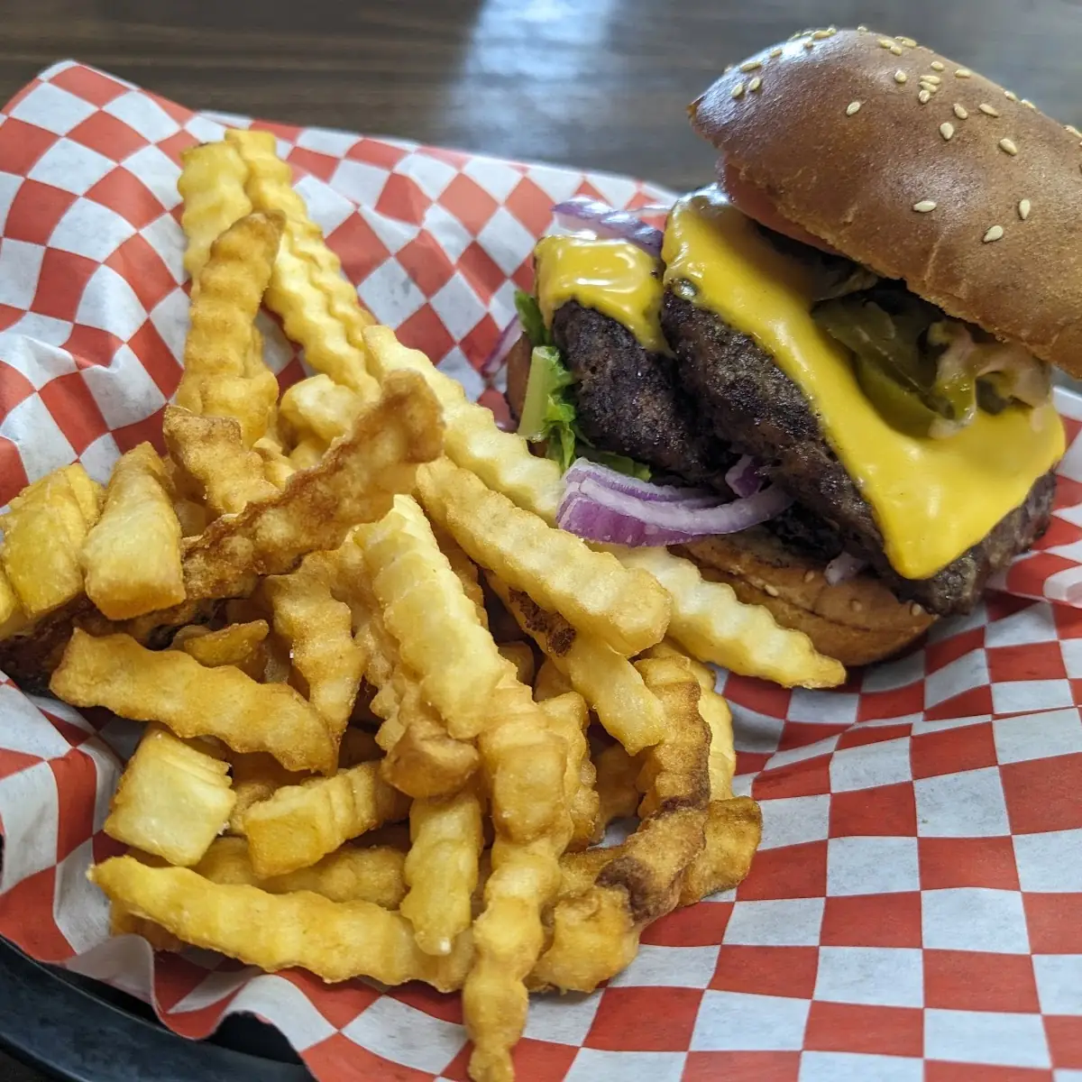 Double Bacon Mushroom Swiss Cheeseburger