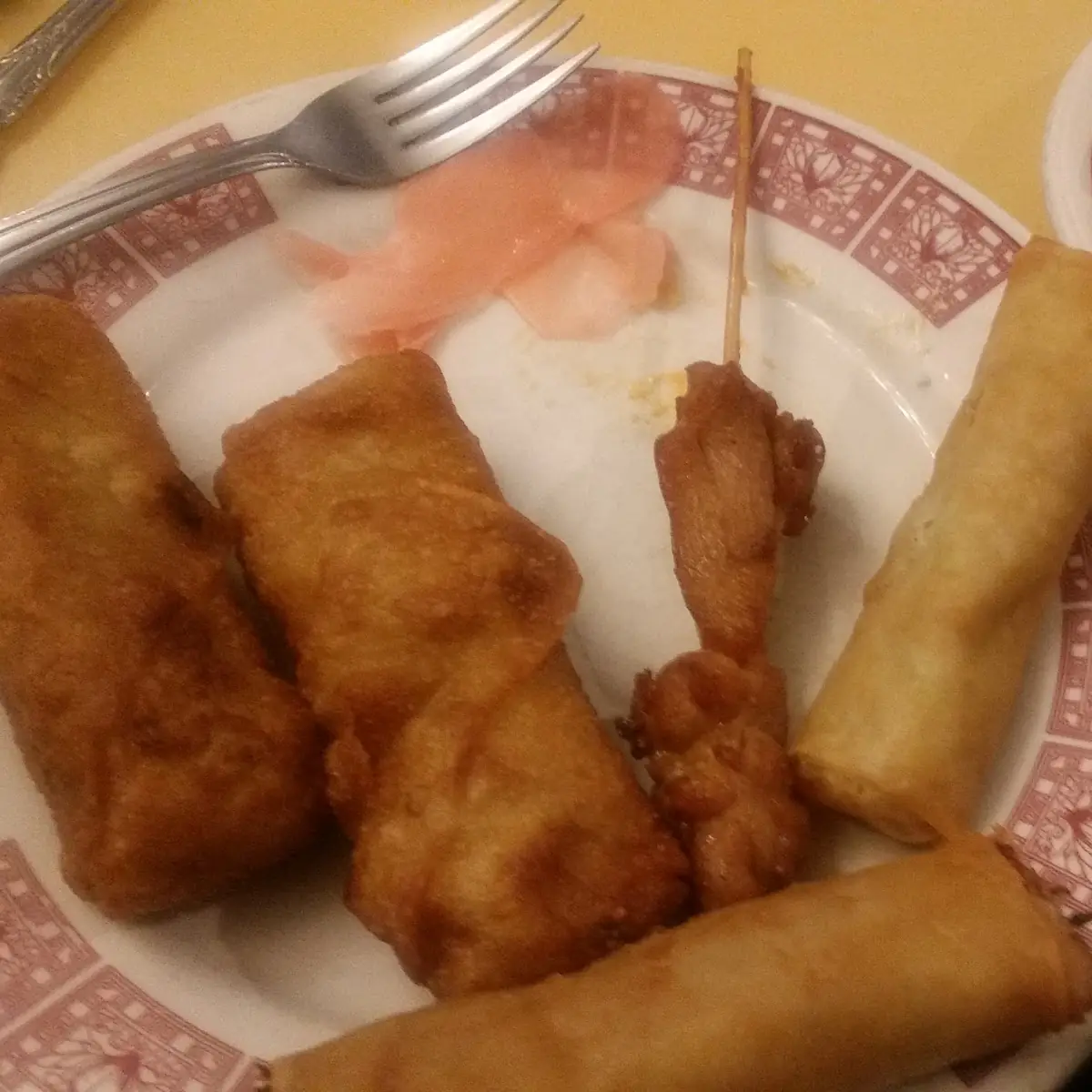 Egg Roll Spring Roll Chicken on a Stick