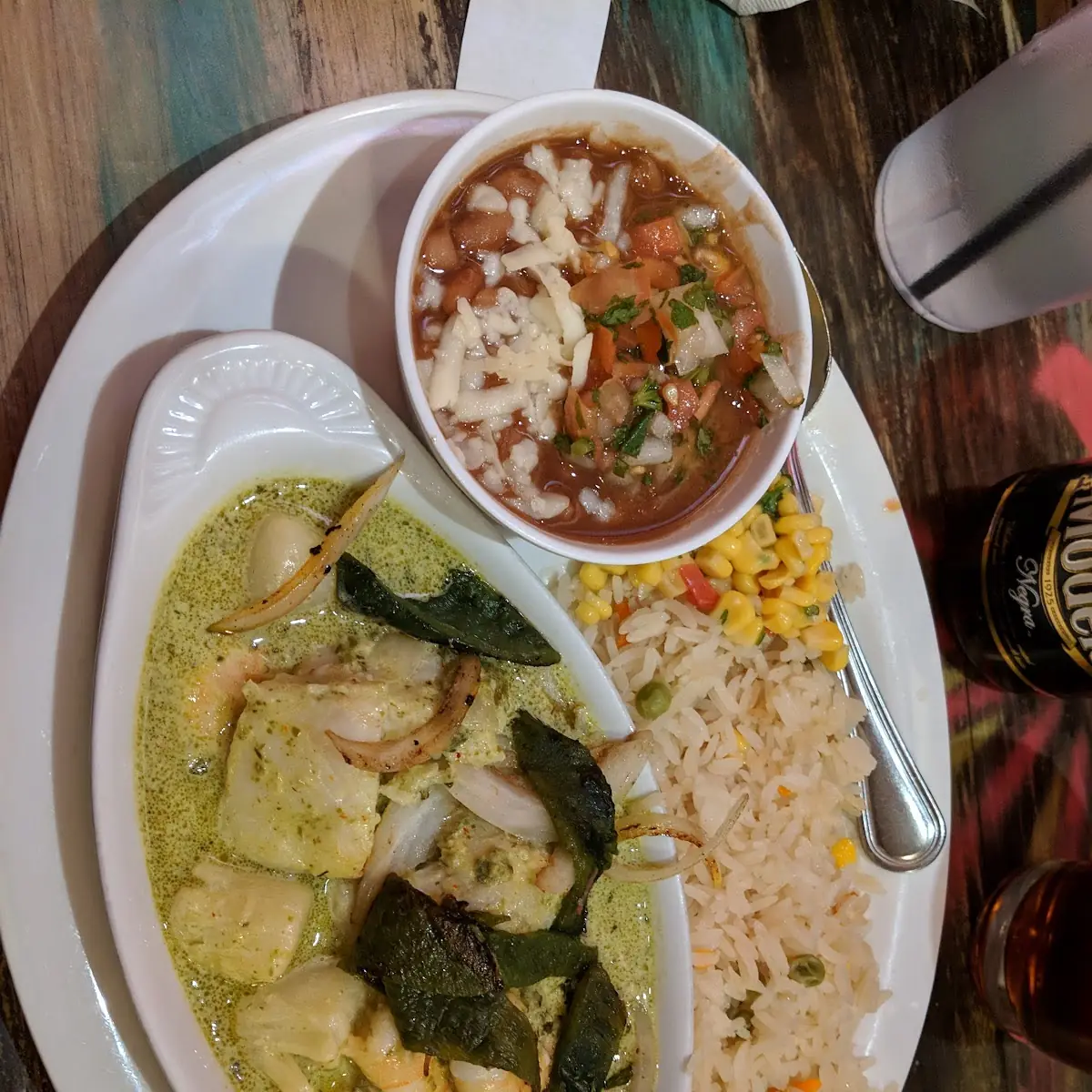 Mariscos with Chile Verde