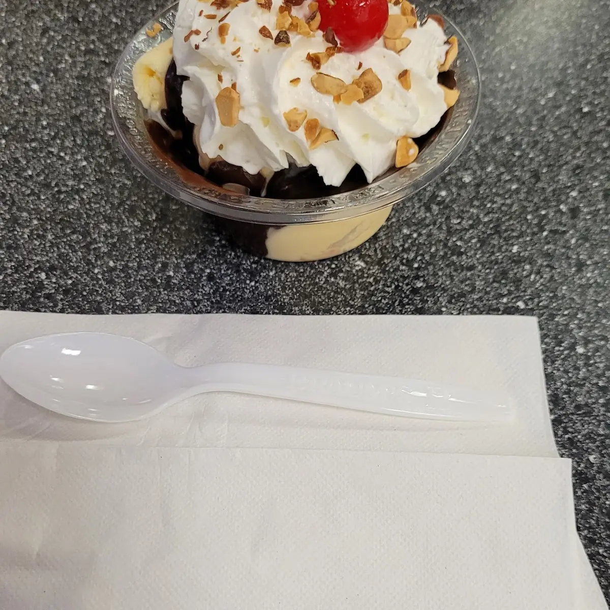 Single Dip Hot Fuge Sundae